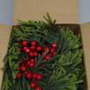 MINDELF 4 Pack Small Christmas Wreath, Mini Ring Wreaths with Red Berries and Spruce, Artificial Small Xmas Wreaths Hanging Decoration Garlands for Home Table Kitchen Window Chair Wall Front Door