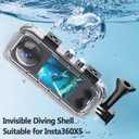 Insta 360 x5 Case, Invisible Dive Case for Insta 360 x5, 60m/196ft Waterproof Camera Underwater with Bracket, Insta 360 Accessories with Anti-Fog Insert, Sealed Shell Photography Housings