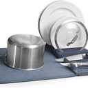 Umbra Udry Dish Rack and Microfiber Drying Mat  Space-Saving Design Folds Up for Easy Storage, Basic Rack, Denim