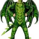 Morph Dragon Costume For Kids, Dragon Wing Costumes For Boys, Halloween Costumes Kids, Boys Halloween Costume (Medium, Green)