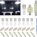 24 Pieces Dome Light LED Car Interior Bulb Kit Set 194 T10 DE3175 578 31mm 42mm Bulbs Interior Replacement Lights for Car Map License Plate Door Side Marker Cornering Trunk Light - White