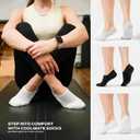 2 x CoolMate GLOBAL No Show Women Socks, Gifts for Mom (US, Alpha, Small, Regular, Regular, 2 Black, 2 Grey, 2 White) (M)