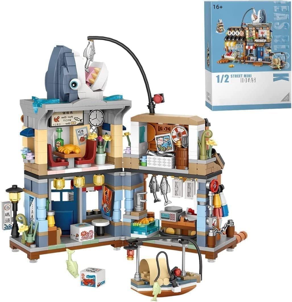 Japanese Street View Building Kits, 790 PCS Modular House Building Set Mini DIY Building Model Set, Architecture Modular Construction Set Gift for Adults and Teens