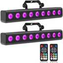 LED Stage Light Bar,50W LED 4in1 RGBW DJ Lights Bar with Remote Control Sound Activated DMX Stage Lighting Uplights for Church Events Wedding Disco Party Stage DJ Lighting 2Pack