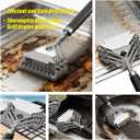 Grill Brush and Scraper, No Bristles Safety Barbecue Brush for Outdoor Barbecue Cleaning Stainless Steel Grill Brush for Grill Cleaning Barbecue Accessories Gift for Men (17inch-Coil)