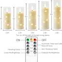 Homemory Ivory Flameless LED Candles with Remote Control & Timer, Battery Operated Star Lights, Fake Candles, Star Lights Set of 5 for Wedding Decor