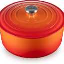 Le Creuset Enameled Cast Iron Signature Round Dutch Oven, 7.25 qt., Flame (7.25 Qt, Flame)