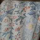 Vintage Washable Beige Blue 10x12 Rug for Living Room - Extra Large Area Rug for Dining Room Under Table, Bedroom - Botanical Floral Design with Purple Accent, Non-Slip Lightweight Soft Low Pile