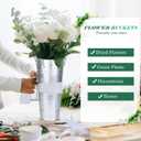 6 Pcs Galvanized Bucket Flower Bar, 10 Inch Flower Bucket and Metal Vase with Handles, Flower Bar Supplies and Buckets Farmhouse Vases for Wedding and Cut Flower,Balcony Garden (Silver)