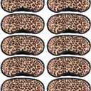 10 Pack Sleep Mask, Leopard Eye Masks Shade Cover for Sleeping, Shift Work, Naps, Travel Pouch Night Blindfold Airplane Relaxing Eyeshade Cover with Nose Pad for Men Women