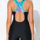 beautyin Swimsuit Women Boyleg One Piece Water Aerobic Competitive Bathing Suit, Size: XS