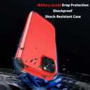 Compatible with iPhone 16 Pro Phone Case with Tempered Glass Screen Protector - 3 in 1 Shockproof Shock-Resistant Drop Protection Non-Slip Protective Case for Apple iPhone 16 Pro 6.3" (RedBlack)