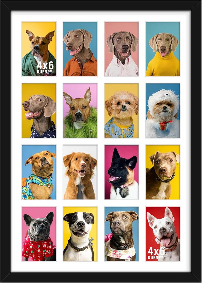 18x26 Collage Picture Frames Display Sixteen 4x6 Picture Collage Wall Decor Wall Hanging or Tabletop Black