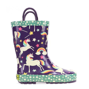 Kids Unicorn Dreams Rain Boot - Purple  Size 2