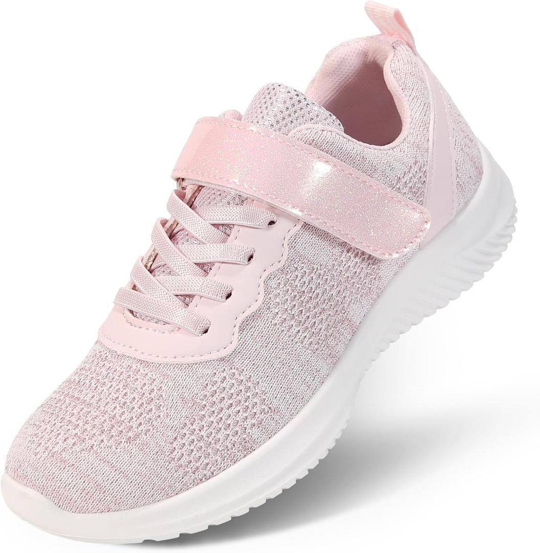 Apawwa Boys Girls Sneakers Lightweight Sneaker for boy Kids Breathable Tennis Shoes for Toddler/Little Kids/Big Kids (Z2405 Pink)