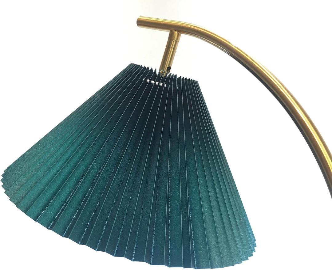 E27 Large Pleated Lamp Shade, Scalloped Lampshades for Pendant Lights Replacement Lamp Shades/Arc Floor Lamp/Table Lamp/E27/E26 Lamp Holder Arched Lamp- Emerald green