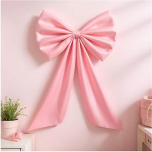 Pink Bow Birthday Decorations 40x24in Big Pink Bow Hidden Lining for A More Three-Dimensional Look Decorations for Bedroom Coquette Room Party Christmas Tree Supplies