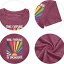 Pride Shirts for Women The Future is Inclusive Shirt Rainbow Graphic T-Shirt Gay Pride Short Sleeve Tops (S)