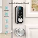 WiFi Smart Door LockHornbill keyless Entry Door Lock with Handle,Fingerprint Smart Lock with 2 Knobs, Alexa Bluetooth Remote APP Control,Auto Locking for Home Hotel,Satin Nickel