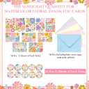 Motiskyy 50 Set Spring Floral Thank You Cards with Envelopes and Stickers, Appreciation Greeting Blank Note Cards for Bridal Birthday Teacher Baby Shower Employee Spring Party