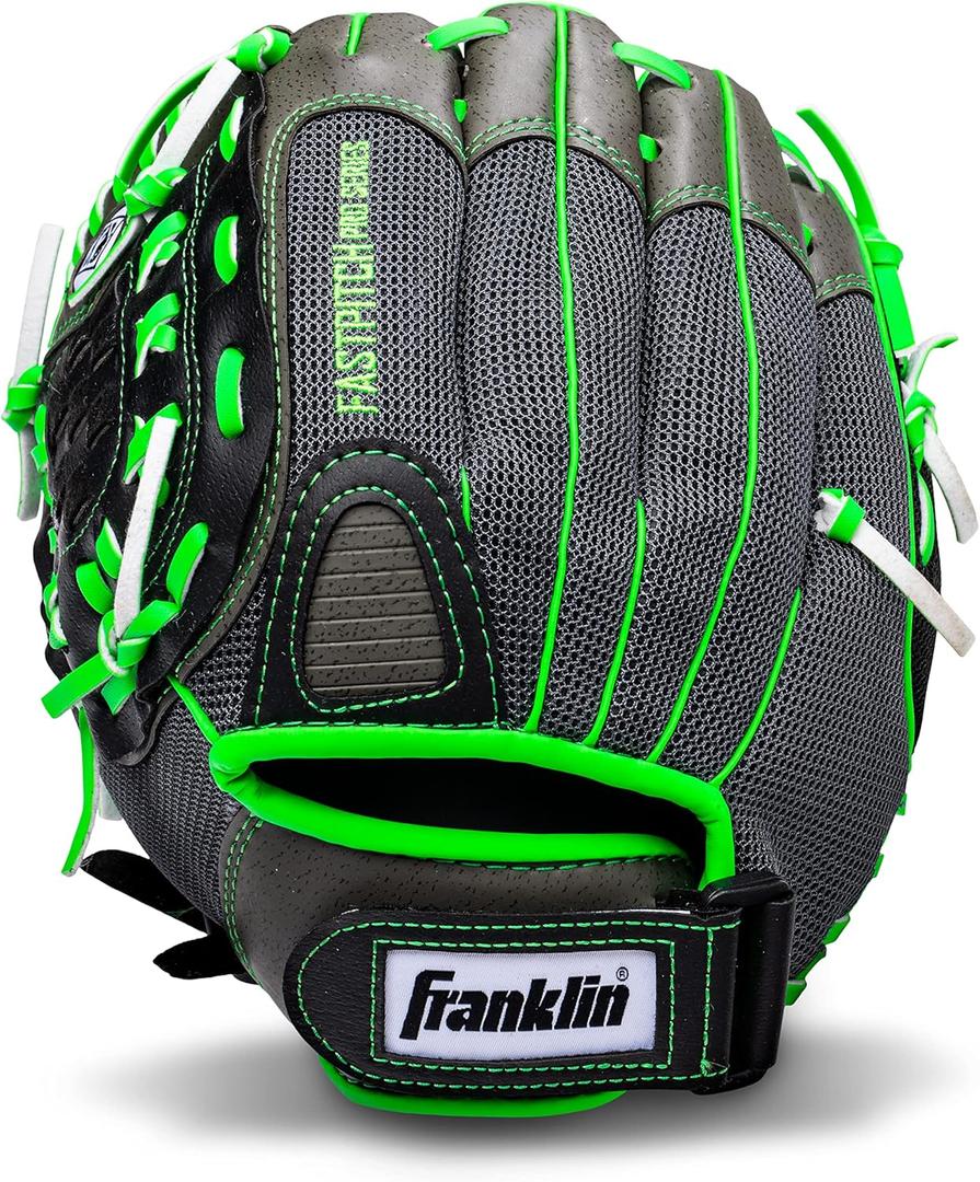 Franklin Sports Fastpitch Softball Gloves - Windmill Adult + Youth Fielding Gloves - 11" or 12" - Pink + Green (Green)