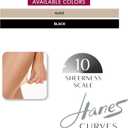 Hanes Curves Women's Pantyhose with Run Resist and X-Temp Technology, Ultra Sheer, Control Top, Sheer Toe, Plus Size (Black)