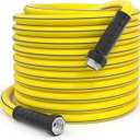 GREENER 50FT Tools Hybrid Garden Hose Dia.5/8’’ Inner Rv Garden Hose with Swivel Grip Handle 150PSI High Burst Strength Industrial Water Hose for All Weather Outdoor (Yellow)