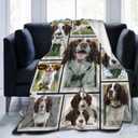 English Springer Spaniel Blanket Springer Spaniel Decor Throw Blanket Soft Flannel Fluffy Plush Fuzzy Fleece Stuff Blanket Gifts for Dog Lover Girl Kids Man Woman Boys Adults for Bed Sofa 40"X50"