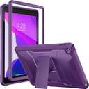 Soke Case for iPad 9th/8th/7th Generation 10.2-Inch (2021/2020/2019 Release), Shockproof Rugged Protective Cover with Built-in Kickstand for Apple iPad 10.2 Inch - Purple