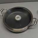 316L Stainless Steel 5QT Saute Pan Hexagon Nonstick Wok with Lid, Two Handle to Hold, PFOA Free, Dishwasher Oven Safe (12 inches,5QT)