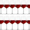 Unbreakable Acrylic Wine Glasses with Stem, 19 oz Plastic Wine Glasses Reusable Clear Goblet for Outdoor Drinking, Pool, Travel, Camping or Picnic Gift Supplies(Set of 12,Square)