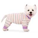 Striped Dog Recovery Suit Female Male For Small Medium Dogs,Dog Surgical Recovery Suite Bodysuit After Surgery Zipper On Back Puppy Cat Long Sleeve Onesies Bodysuit After Surgery Wound Protective, XL