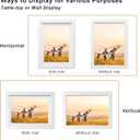 KINLINK 5x7 Picture Frame White Set of 4, Wooden Photo Frames Matted 4x6 with Plexiglass for 4x6 with Mat or 5x7 without Mat for Table and Wall Display
