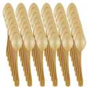 Nuogo 500 Pcs Gold Mini Spoons for Desserts 3.7 Inch Small Plastic Disposable Coffee Spoons Bulk Tiny Serving Utensils for Cake, Sample, Ice Cream, Appetizer, Pudding