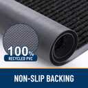 OLANLY Front Door Mat Indoor Outdoor Entrance, Waterproof Heavy Duty Doormat, Fade Resistant, Low Profile, Easy Clean Patio Porch Welcome Floor Mats for Entry, 59x23, Black