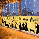 Christmas Banner Night Nativity Banner Holy Scene Decor Backdrop 78x17 Inches Festive Holiday Party Wall Decor Outdoor Indoor Welcome Banner Wall Hanging for Party Decoration Supplies