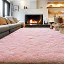 Rezutan Ultra Soft Pink Rugs for Bedroom 8x10 Feet, Fluffy Shag Area Rugs for Living Room, Large Comfy Furry Rug for Girls Kids Baby Room Decor Teenage Pastel Princess Rug, Non Slip
