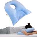 Beatvive Face Down Pillow for Sleeping, Prone Pillow for Vitrectomy or Retinal Surgery, Adjustable Height Prone Face Down Sleep, Retina Lying Eye Surgery Recovery (Dot-Light Blue)