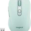 wegear USB Wireless Mouse for Laptop PC Mac, 2.4GHz Cordless Mouse with 6 Buttons, 5-Level Adjustable 4000 DPI, Ergonomic Portable Optical Computer Mice, 24-Month Battery Life (Mint Green)