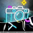 Camera Neon Sign Dimmable LED Light Up Wall Decor Multi-Color Retro Photography Studio Art Vintage Vlogger Background Accessory for Bedroom, Gaming Room, Store Photographer Gifts(13.3 * 12.2in)