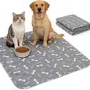 Washable Reusable Pet Training Pads, Non-Slip Leakproof Dog Pee Mat with Pheromones, Odor Resistant Absorbent Pad for Dogs and Cats (L: 31.5" 35.4")