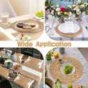 Boho Placemats Set of 6,Table Runner with Matching Round Woven Placemats,Macrame Table Decor Farmhouse Style Natural Burlap Cotton Placemats for Kitchen and Dining Table Centerpiece Home Decorations