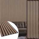Yuzzy Wood Panels for Wall - 9 Feet Dark Walnut Wood Slat Acoustic Panels 4 PCS - Modern Sound Absorbing Wall Panels for Interior Wall Decor for Home, Office, Studio (4pcs - 108 * 11 in)