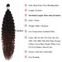 Pre Stretched Braiding Hair Ombre 1B/30 Curly Wavy Braiding Hair Boho Braids 26 inch Bohemian Curls Knotless Hypoallergenic Deep Water Ocean Wave Crochet Braids Extensions 4 Packs