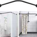 L Shaped Shower Curtain Rod,Adjustable Corner Shower Rod(23.6"-33.5"x23.6"-33.5"),90 Degree Wall Mounted Shower Curtain Rod for Bathroom,Bathtub,Clothing Store,Locker Rooms,Private Space,Need to Drill