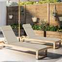 Chaise Lounge Cushion 72x21x3 Inch - Set of 2 Outdoor Lounge Chair Cushions, Lounger Pad Replacement with Fade-Resistant, Removable & Machine-Washable Covers, Ideal for Patio Chaise Chairs, Cream