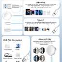 2 Pack Multi Charging Cable Cord for Travel Essentials,Apple Watch Charger,iPhone Charger,[3-in-2] Type C/L Cable Portable Designed for iWatch,iPhone 17-8,Galaxy S25-21,AirPods,iPad-4FT Blue