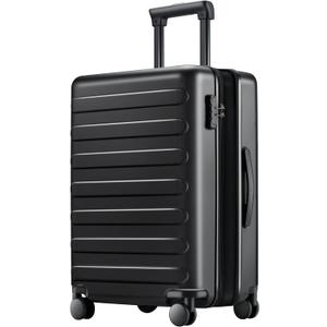 NINETYGO Carry On Luggage 22x14x9 Airline Approved, 20 Inch Luggage with Smooth Spinner Wheels, Expandable, Hard Shell PC Suitcase, Lightweight Travel Luggage, TSA Approved (Black, Rhine Max1.0)