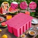 Homemade Popsicles Molds, Food Grade Popsicle Molds for Kids, 10 Cavity Non-BPA Silicone Ice Pop Maker, Reusable Silicone Popsicle Molds with 50 Stick, 50 Bags, Funnel (Pink)