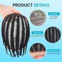 Cornrow Braids Afro Toupee Hair for Men 6'' Real Human Hair HD Lace Hair Pieces 1# Black Male Braiding Mens Wigs Realistic Systems Afro Box Braided 4mm Tight Black Man Unit 8X10''